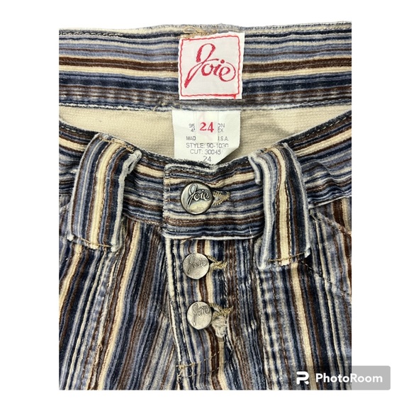 Joie - Corduroy striped pants with button pockets - 24 - Vintage - Picture 9 of 16